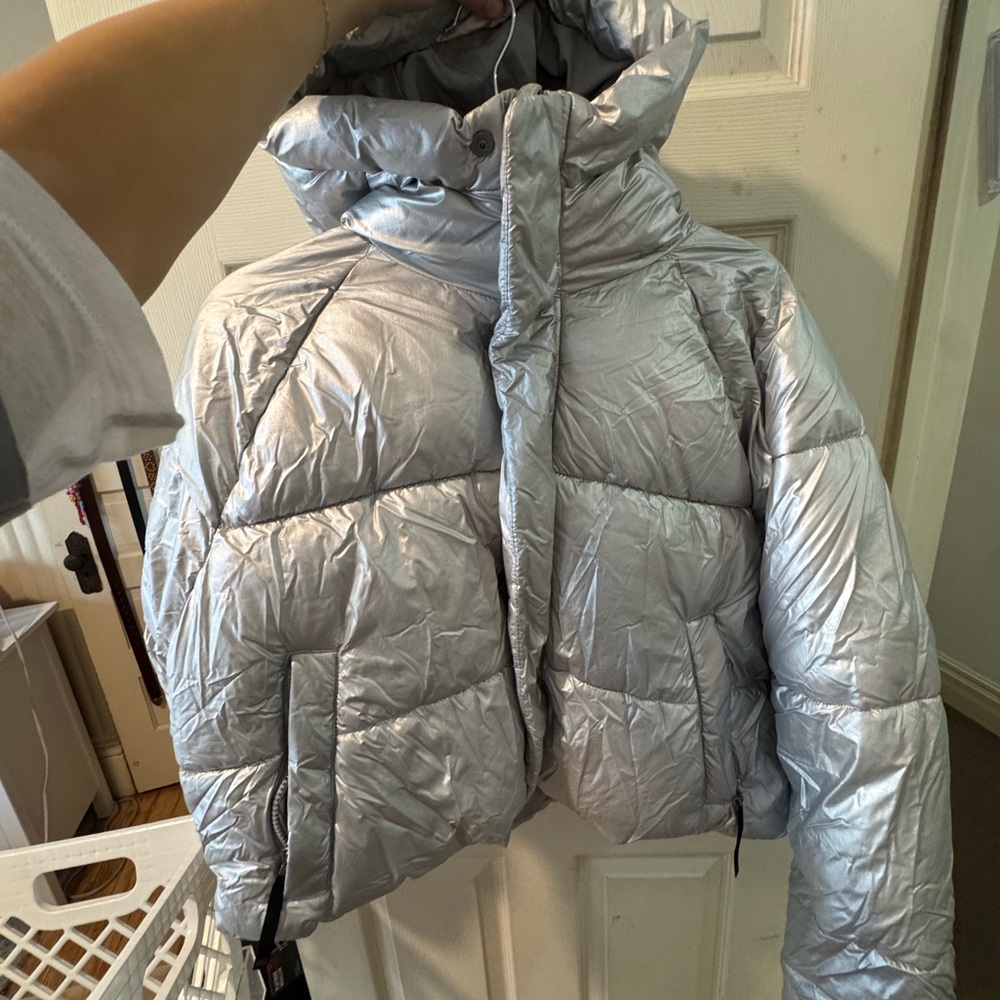 all in motion Silver Metallic Puffer Jacket